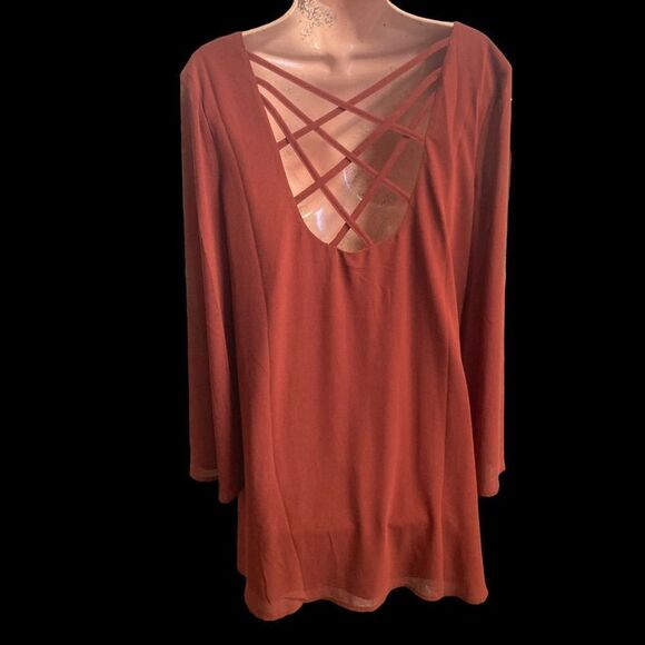 LOVE RICHE Orange Dress Size Medium Long Sleeve - Picture 2 of 10